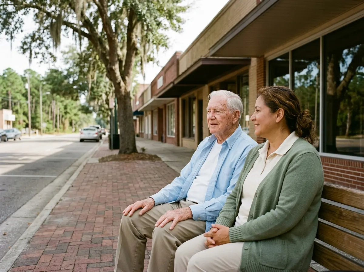 A caregiver with a client at home in Live Oak, FL